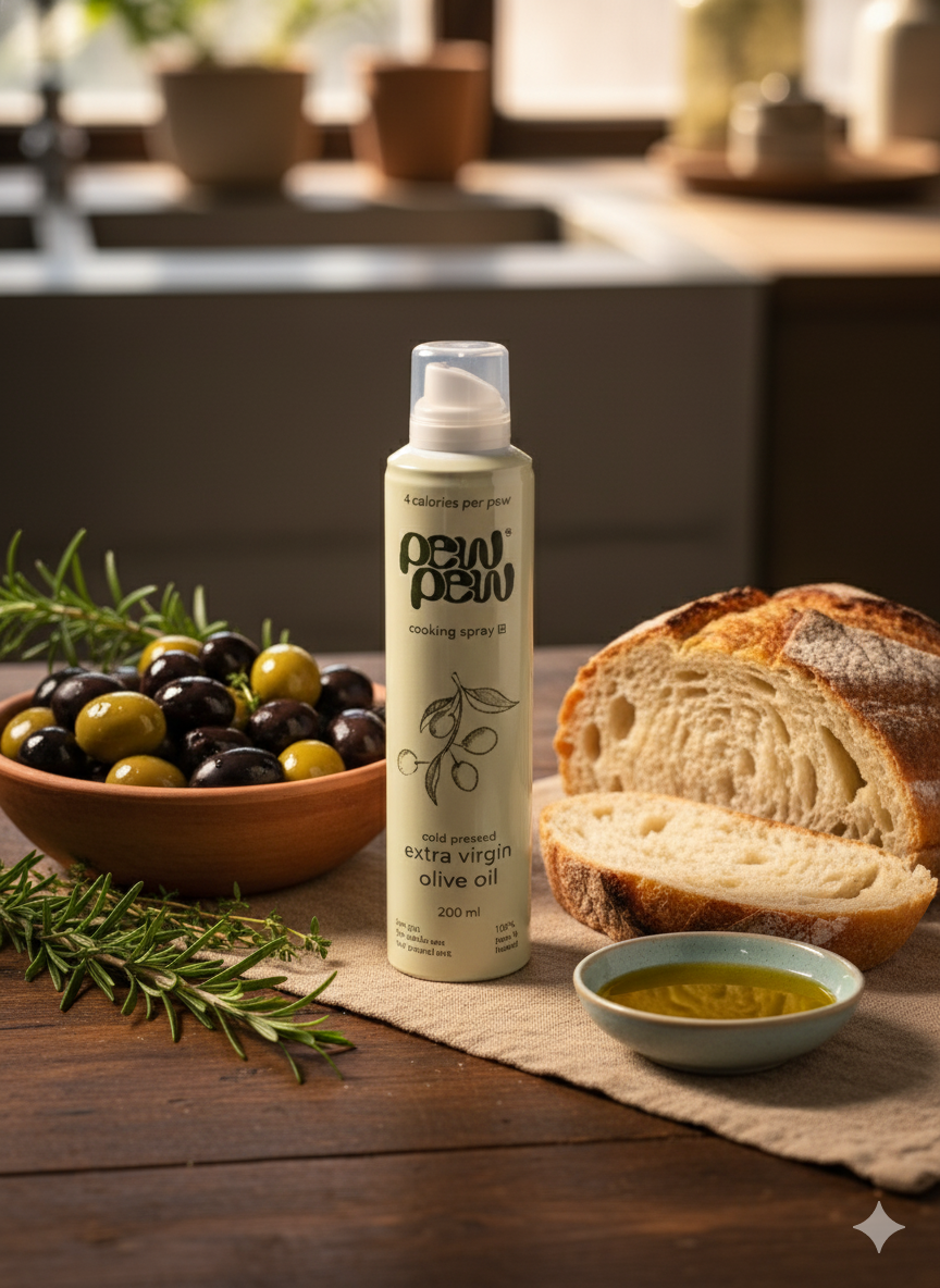 Extra Virgin Olive Oil Cooking Spray | 200 ml | Low Calorie | 100% Pure & Natural