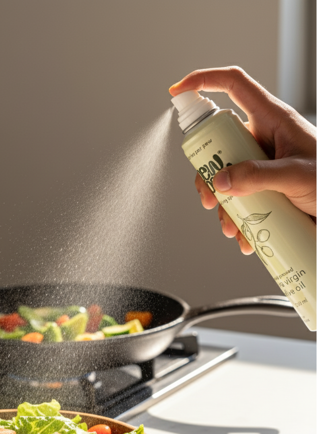 Extra Virgin Olive Oil Cooking Spray | 200 ml | Low Calorie | 100% Pure & Natural