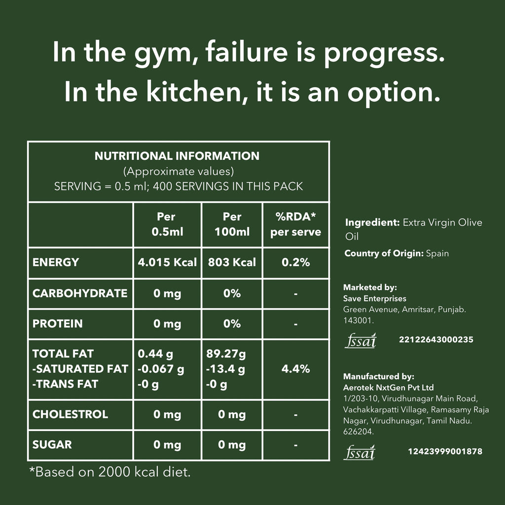 Pack of 3 | Extra Virgin Olive Oil Cooking Spray | 200 ml | Low Calorie | 100% Pure & Natural